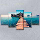 Lake Pier 5 Piece Canvas Prints Wall Art Decor, Multi Panels, Mixed Canvas