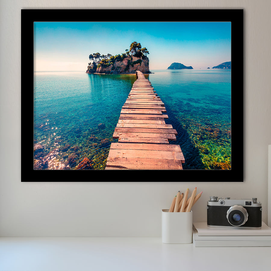 Lake Pier Framed Art Prints Wall Art Decor, Framed Picture, Home Decor