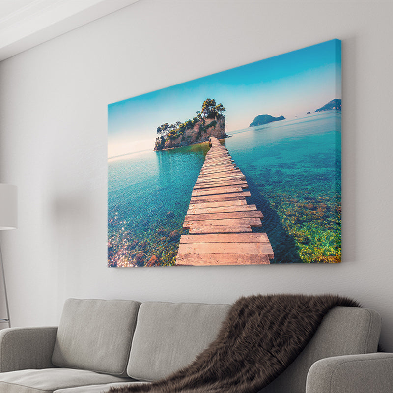 Lake Pier Canvas Prints Wall Art Decor - Painting Canvas,Home Decor, Ready to Hang