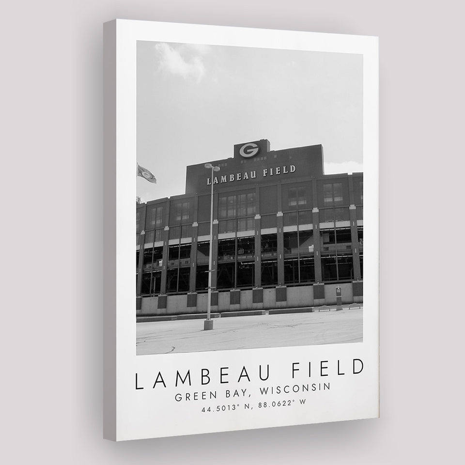Lambeau Field Green Bay Packers Football Lovers Black And White Art Canvas Prints Wall Art Home Decor