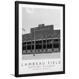 Lambeau Field Green Bay Packers Football Lovers Black And White Art Framed Art Prints Wall Art Decor, Framed Picture