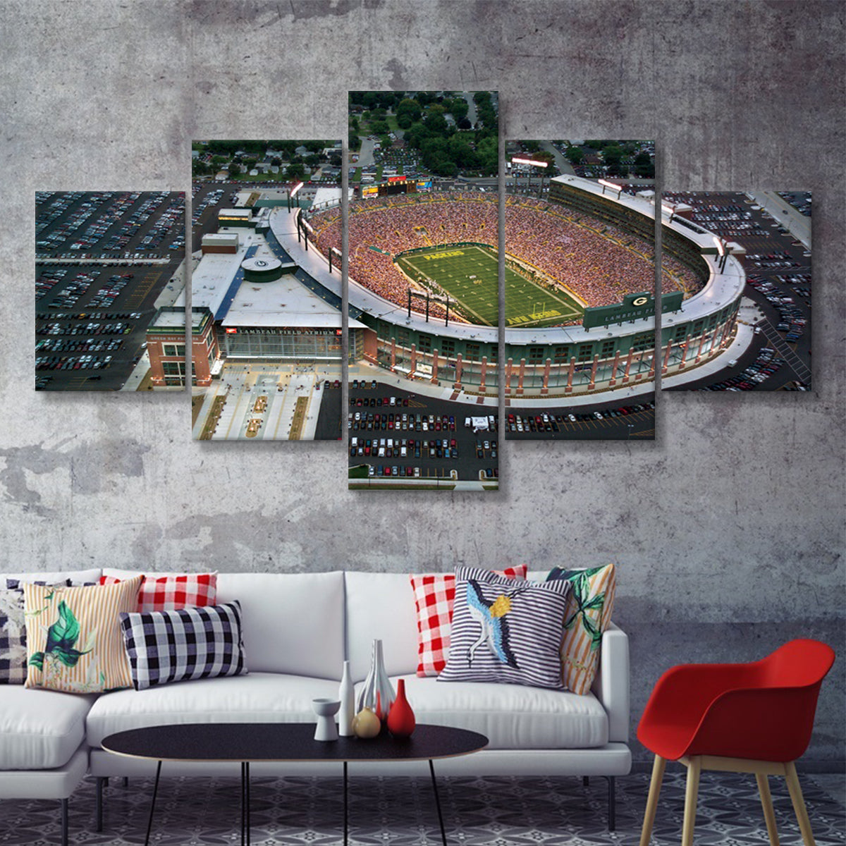 : Sports Stadium Wall Decor Lambeau Field 3 Pieces