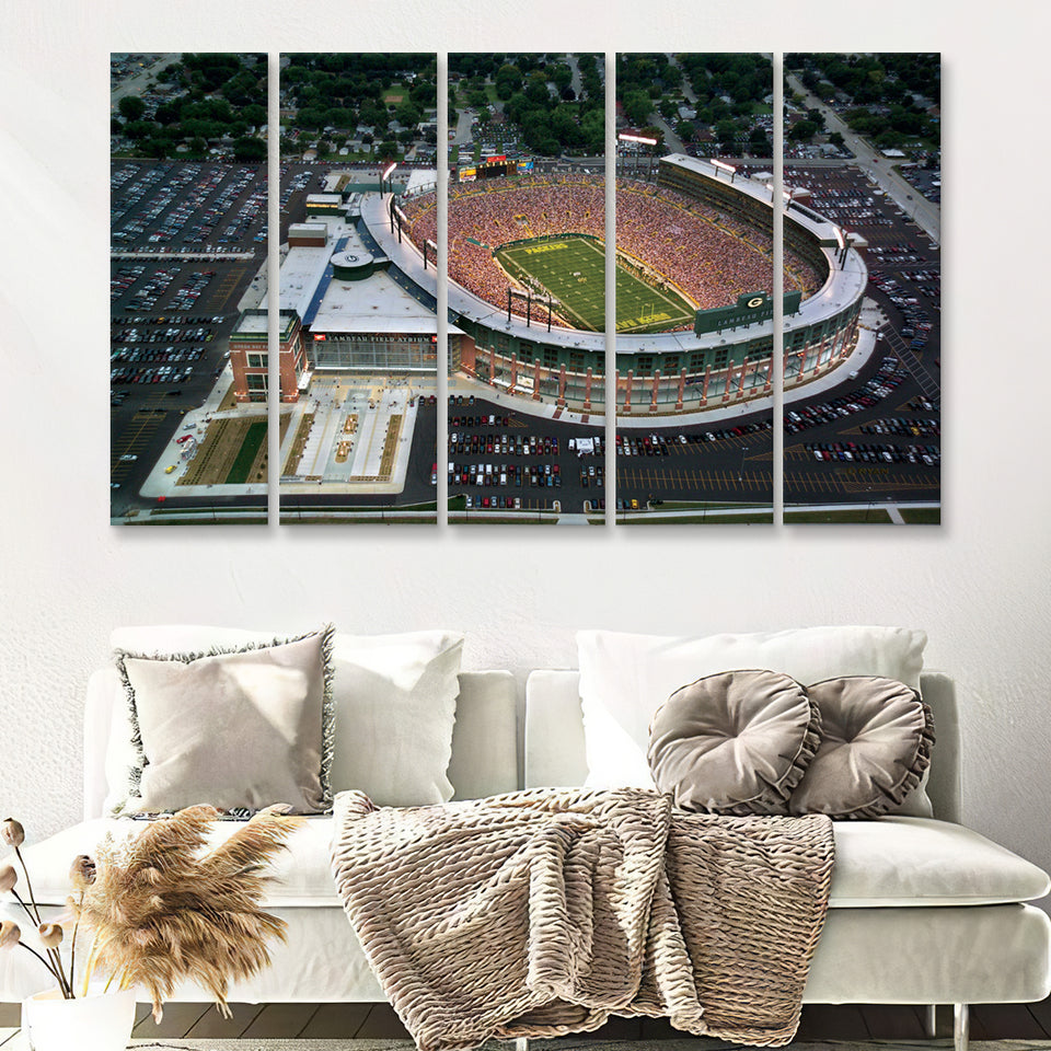 Lambeau Field Stadium 5 Pieces B Canvas Prints Wall Art - Painting Canvas, Multi Panels,5 Panel, Wall Decor