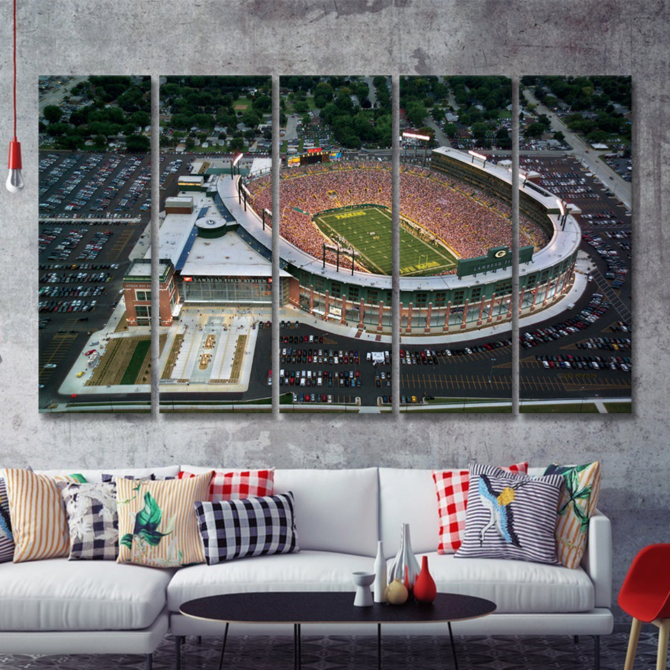 Lambeau Field Stadium 5 Pieces B Canvas Prints Wall Art - Painting Canvas, Multi Panels,5 Panel, Wall Decor
