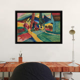 Landscape With Alamos By Vasily Kadinsky Framed Canvas Wall Art - Framed Prints, Canvas Prints, Prints for Sale, Canvas Painting