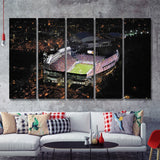 Lane Stadium, Virginia Tech Hokies Stadium 5 Pieces B Canvas Prints Wall Art - Painting Canvas,Multi Panel, Fan Gift