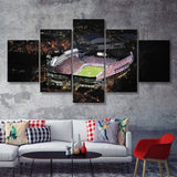 Lane Stadium, Virginia Tech Hokies Stadium 5 Pieces Canvas Prints Wall Art - Painting Canvas, Multi Panel, Fan Gift