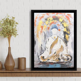 Large Abstract Buddha Oil Painting Framed Canvas Prints Wall Art - Painting Canvas, Framed Picture, Home Art Decor