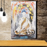 Large Abstract Buddha Oil Painting Canvas Prints Wall Art - Painting Canvas, Wall Decor, Home Decor