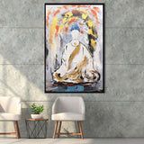 Large Abstract Buddha Oil Painting Framed Canvas Prints Wall Art - Painting Canvas, Framed Picture, Home Art Decor