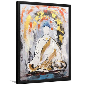 Large Abstract Buddha Oil Painting Framed Art Print Wall Decor - Painting Art, Framed Picture, Home Decor