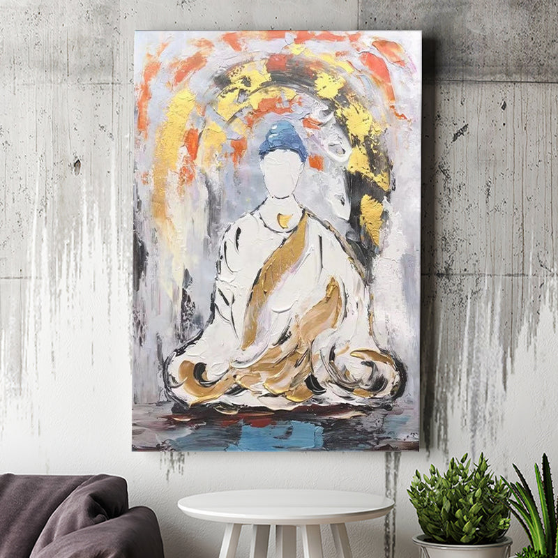 Large Abstract Buddha Oil Painting Canvas Prints Wall Art - Painting Canvas, Wall Decor, Home Decor