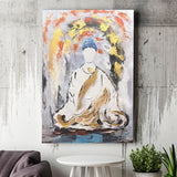Large Abstract Buddha Oil Painting Canvas Prints Wall Art - Painting Canvas, Wall Decor, Home Decor