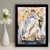 Large Abstract Buddha Oil Painting Framed Art Print Wall Decor - Painting Art, Framed Picture, Home Decor