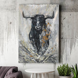 Large Abstract Cow Oil Painting Black And Gray Abstract Canvas Prints Wall Art - Painting Canvas, Wall Decor, Home Decor