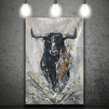 Large Abstract Cow Oil Painting Black And Gray Abstract Canvas Prints Wall Art - Painting Canvas, Wall Decor, Home Decor