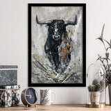Large Abstract Cow Oil Painting Black And Gray Abstract Framed Art Print Wall Decor - Painting Art, Framed Picture, Home Decor