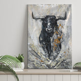 Large Abstract Cow Oil Painting Black And Gray Abstract Canvas Prints Wall Art - Painting Canvas, Wall Decor, Home Decor