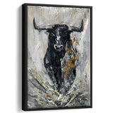 Large Abstract Cow Oil Painting Black And Gray Abstract Framed Canvas Prints Wall Art - Painting Canvas, Framed Picture, Home Art Decor