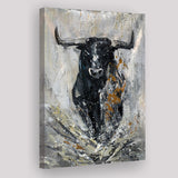 Large Abstract Cow Oil Painting Black And Gray Abstract Canvas Prints Wall Art - Painting Canvas, Wall Decor, Home Decor