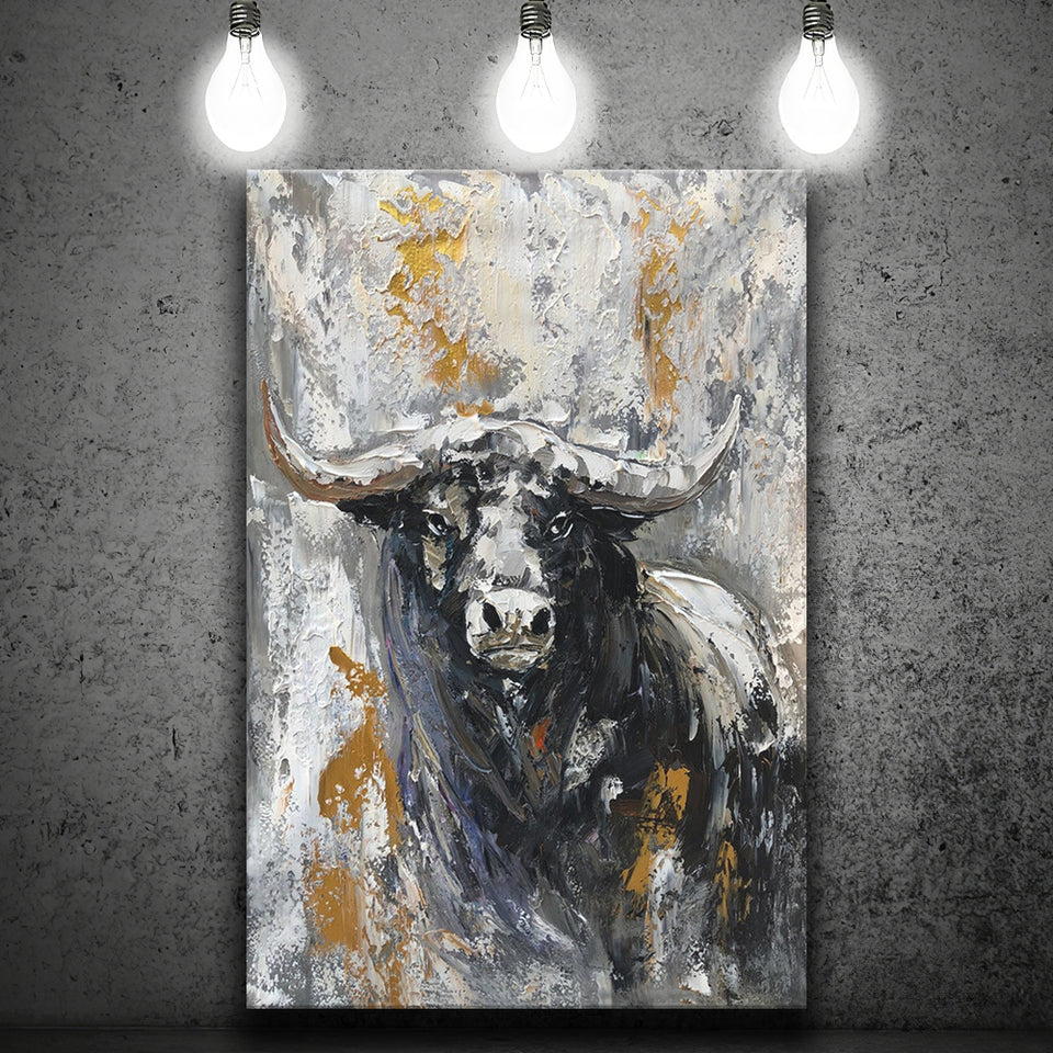 Large Abstract Cow Painting Canvas Prints Wall Art - Painting Canvas, Wall Decor, Home Decor