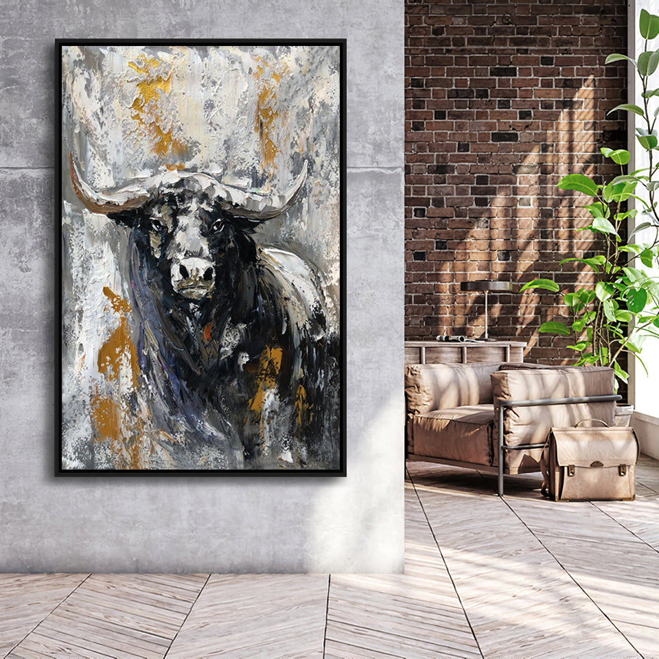 Large Abstract Cow Painting Framed Canvas Prints Wall Art - Painting Canvas, Framed Picture, Home Art Decor
