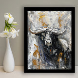 Large Abstract Cow Painting Framed Art Print Wall Decor - Painting Art, Framed Picture, Home Decor