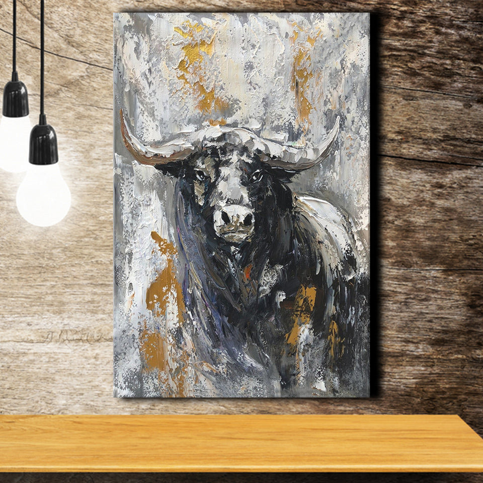 Large Abstract Cow Painting Canvas Prints Wall Art - Painting Canvas, Wall Decor, Home Decor
