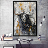 Large Abstract Cow Painting Framed Art Print Wall Decor - Painting Art, Framed Picture, Home Decor