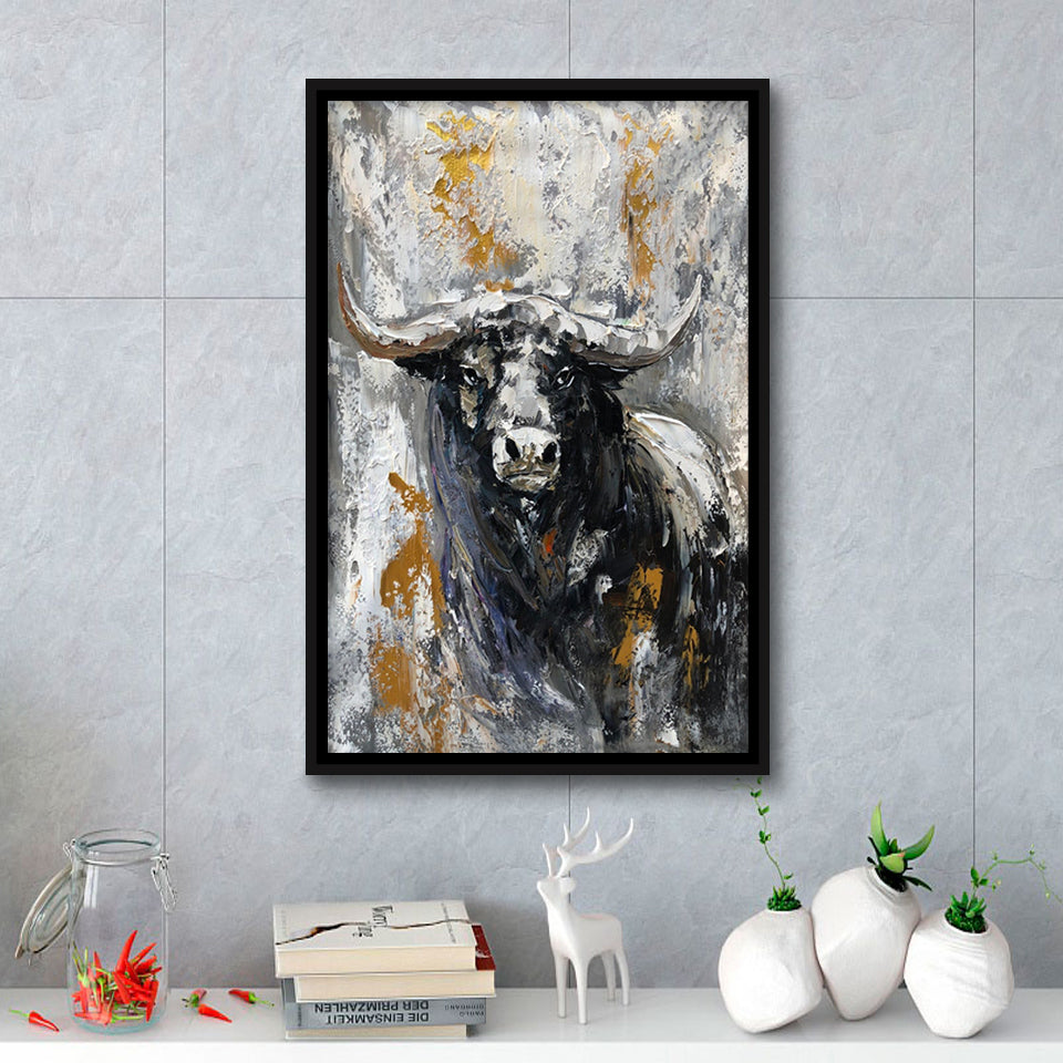 Large Abstract Cow Painting Framed Canvas Prints Wall Art - Painting Canvas, Framed Picture, Home Art Decor