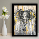Large Abstract Elephant Painting Modern Abstract Elephant Framed Art Print Wall Decor - Painting Art, Framed Picture, Home Decor