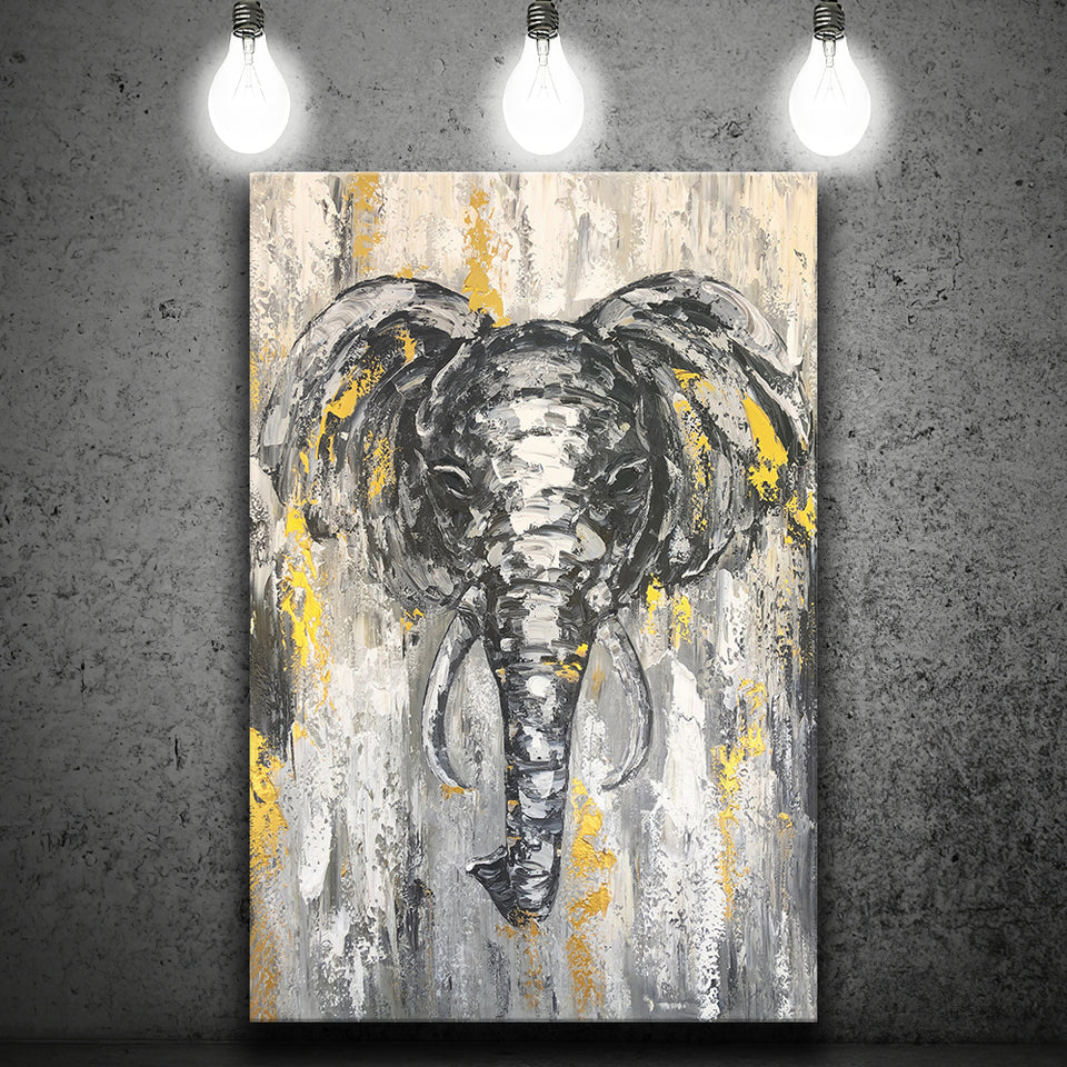 Large Abstract Elephant Painting Modern Abstract Elephant Canvas Prints Wall Art - Painting Canvas, Wall Decor, Home Decor