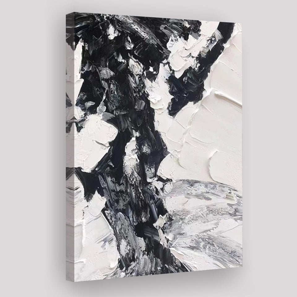 Large Black And White Painting On Canvas Canvas Prints Wall Art - Painting Canvas, Wall Decor, Home Decor