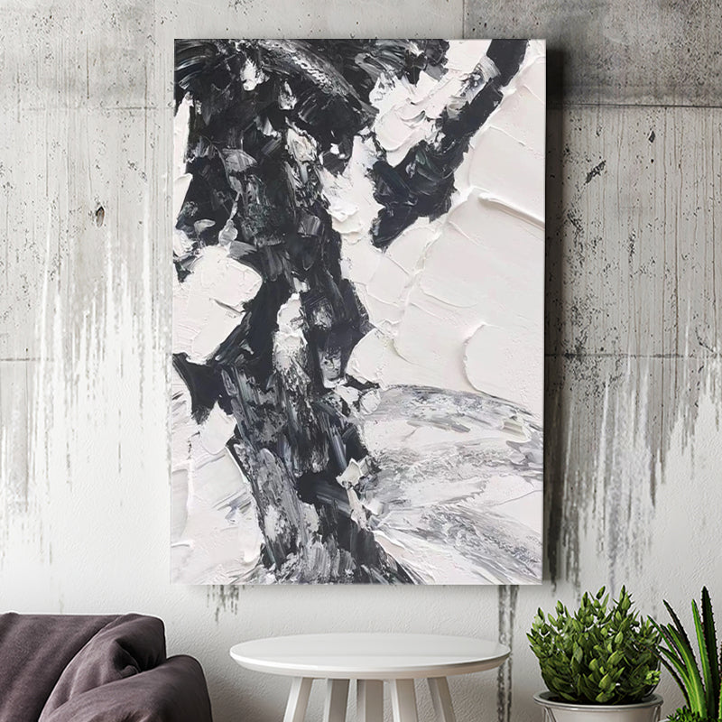 Large Black And White Painting On Canvas Canvas Prints Wall Art - Painting Canvas, Wall Decor, Home Decor