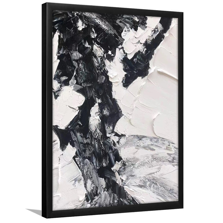 Large Black And White Painting On Framed Art Print Wall Decor - Painting Art, Framed Picture, Home Decor