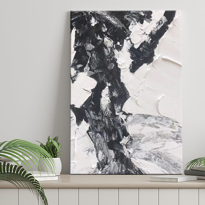 Large Black And White Painting On Canvas Canvas Prints Wall Art - Painting Canvas, Wall Decor, Home Decor