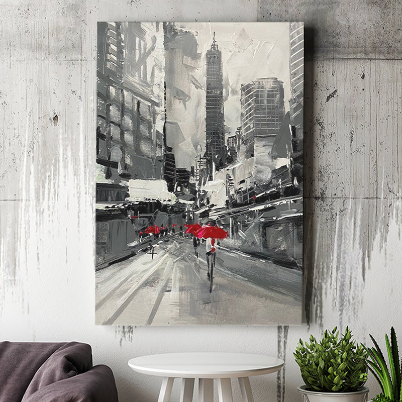 Large City Abstract Painting Art New York Painting Cityscape