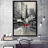 Large City Abstract Painting Art New York Painting Cityscape Framed Art Print Wall Decor - Painting Art, Framed Picture, Home Decor