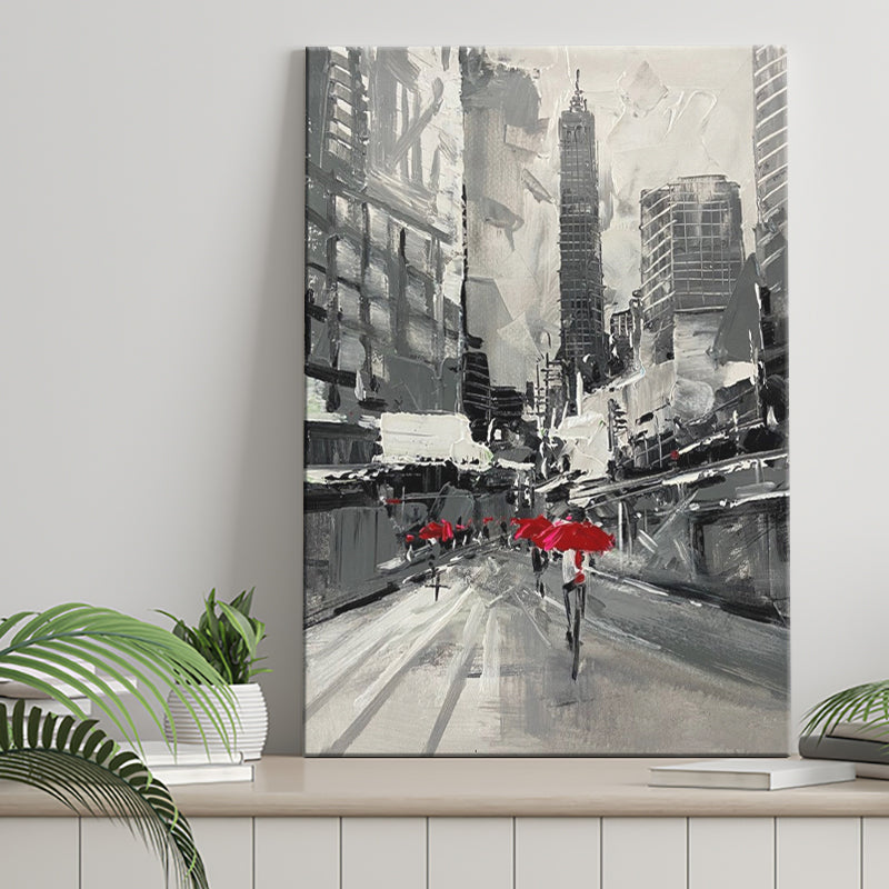 Large City Abstract Painting Art New York Painting Cityscape