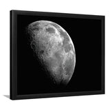 Large Moon Art, Black and White Moon Photo Framed Art Prints Wall Art Decor,Black Frame, Ready to hang