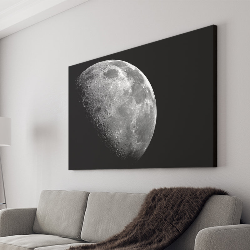 Large Moon Canvas Art, Black and White Moon Photo Canvas Prints Wall Art Home Decor - Painting Canvas, Ready to hang