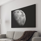 Large Moon Canvas Art, Black and White Moon Photo Canvas Prints Wall Art Home Decor - Painting Canvas, Ready to hang