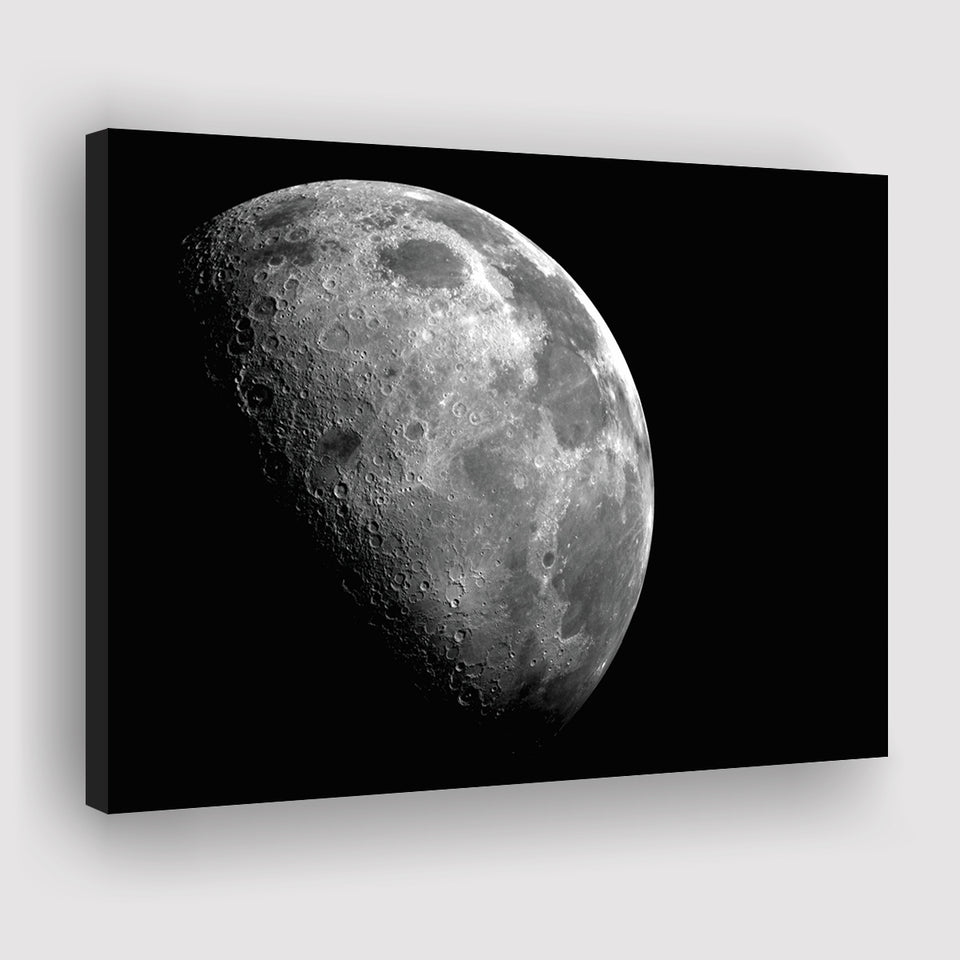 Large Moon Canvas Art, Black and White Moon Photo Canvas Prints Wall Art Home Decor - Painting Canvas, Ready to hang