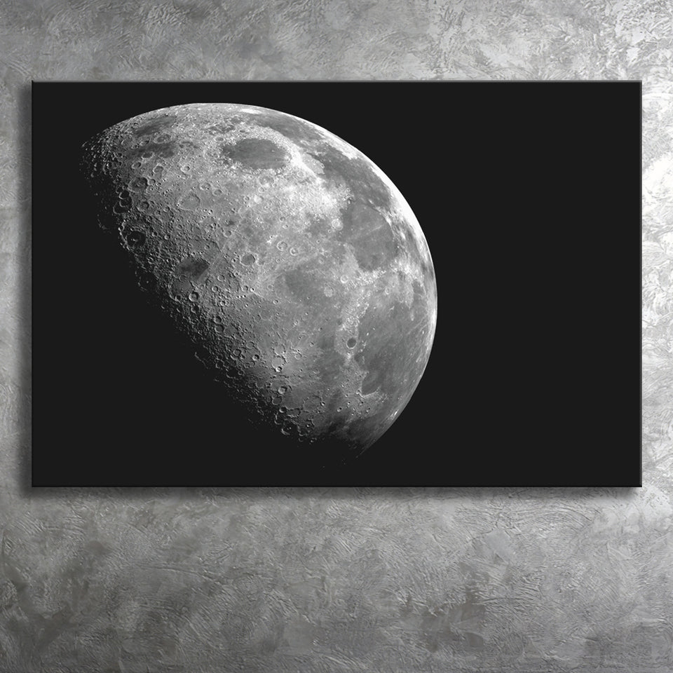 Large Moon Canvas Art, Black and White Moon Photo Canvas Prints Wall Art Home Decor - Painting Canvas, Ready to hang