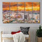 Las Vegas Nevada Usa Skyline Over V1 5 Pieces Extra Large Canvas Prints Wall Art Home Decor