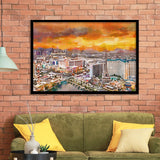 Las Vegas Nevada Usa Skyline Over V1 City Art Watercolor Framed Art Prints Wall Art Decor,Framed Picture