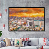 Las Vegas Nevada Usa Skyline Over V1 City Art Watercolor Framed Art Prints Wall Art Decor,Framed Picture