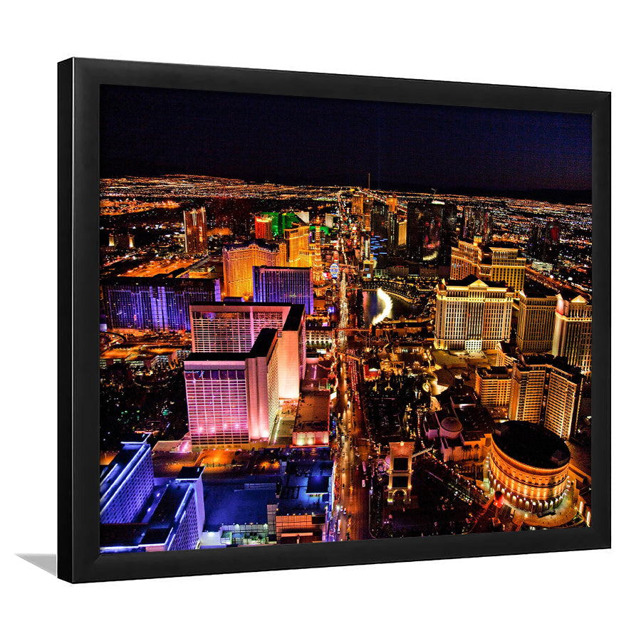 Las Vegas, Las Vegas Skyline Framed Art Prints Wall Art Decor,Black Frame, Ready to hang