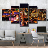 Las Vegas, Las Vegas Skyline Multi Panels,Canvas Prints Wall Art Home Decor