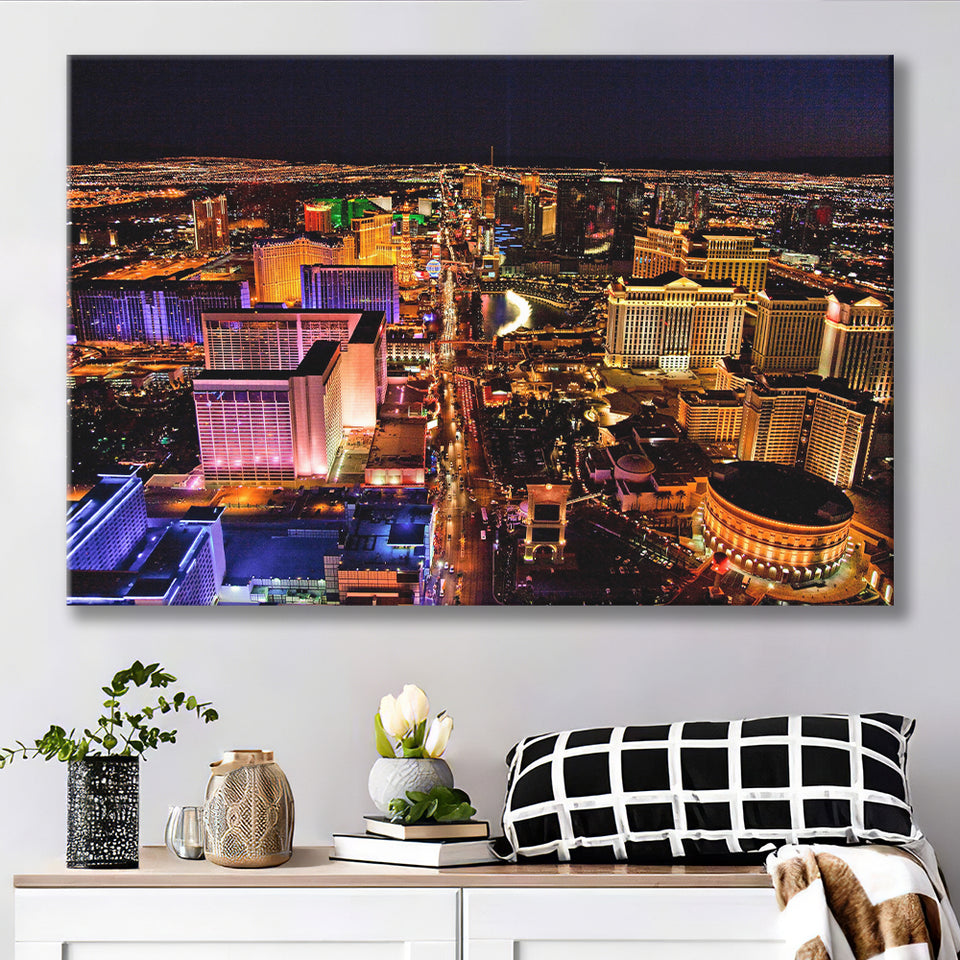 Las Vegas, Las Vegas Skyline Canvas Prints Wall Art Home Decor - Painting Canvas, Ready to hang